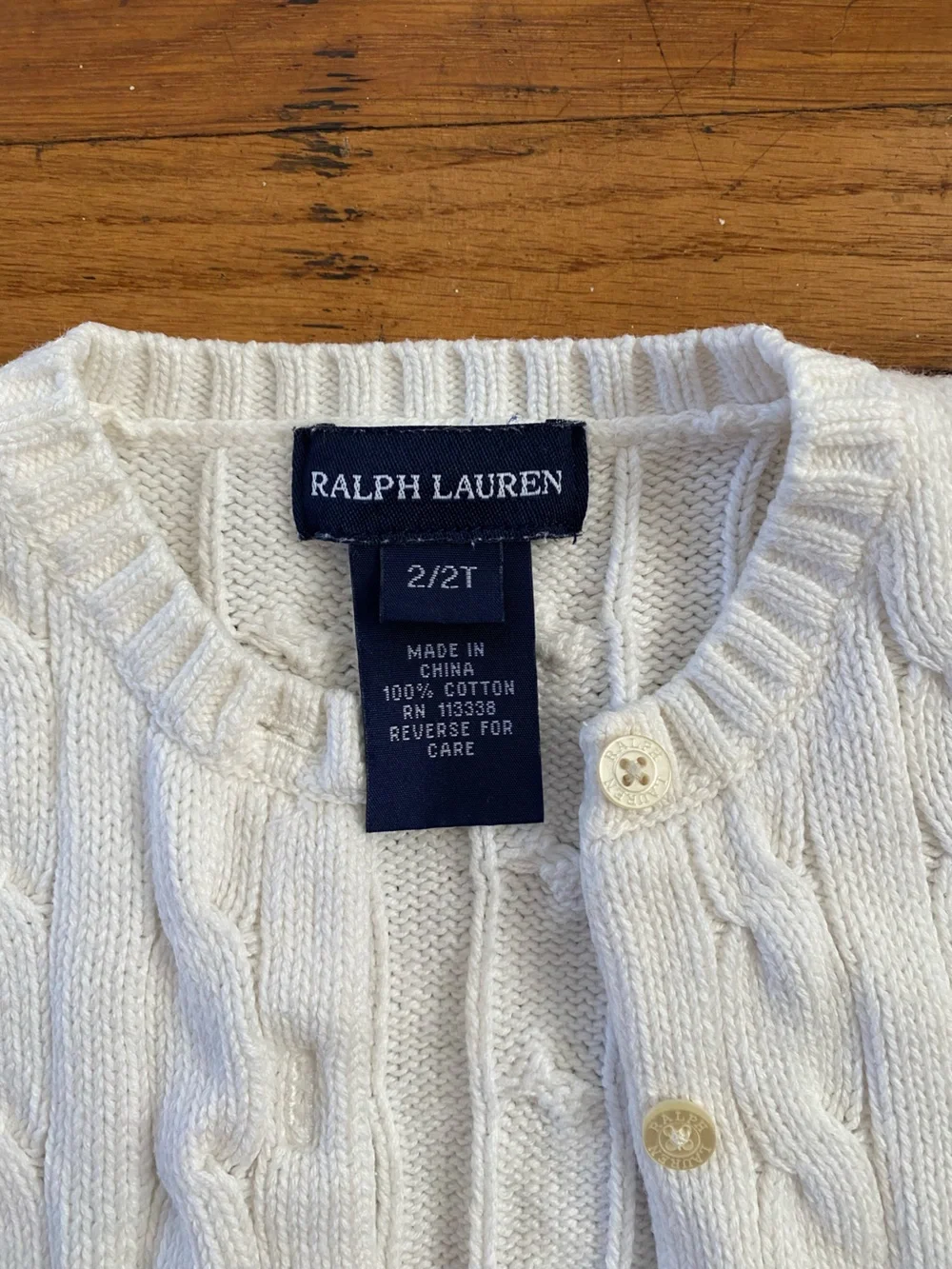 Baby Ralph Lauren White Cardigan Button up Sweater